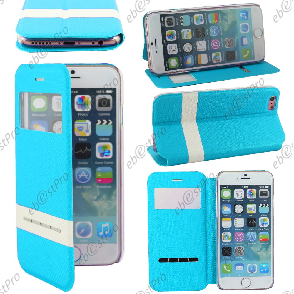 Accessoire Housse Coque Etui S-View Flip Cover Apple iPhone 6S 4,7" +Film Stylet - Photo 19 sur 21