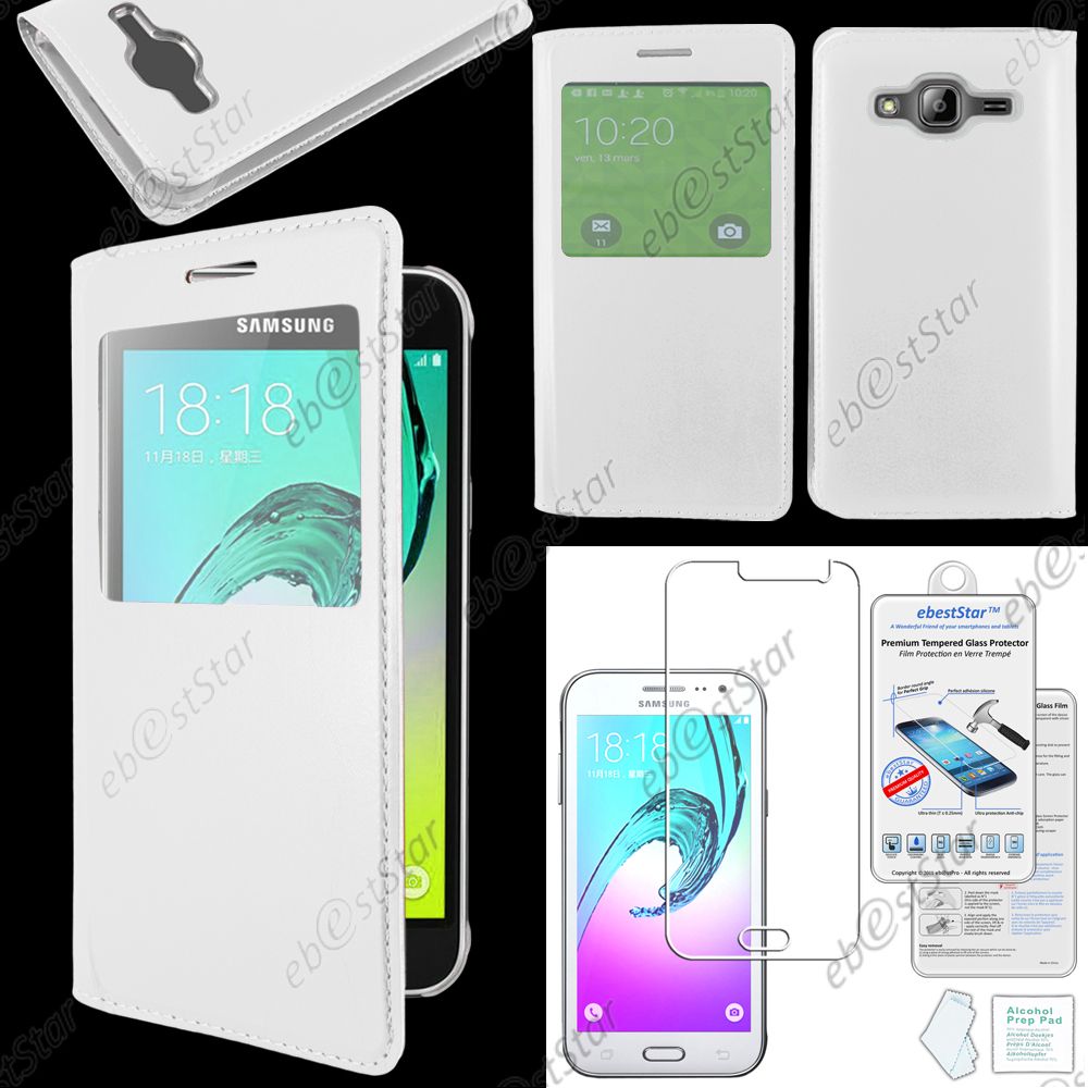 Housse Coque Etui L-View PU Cuir Samsung Galaxy J3 SM-J300F Stylet Film Verre - Photo 11 sur 18