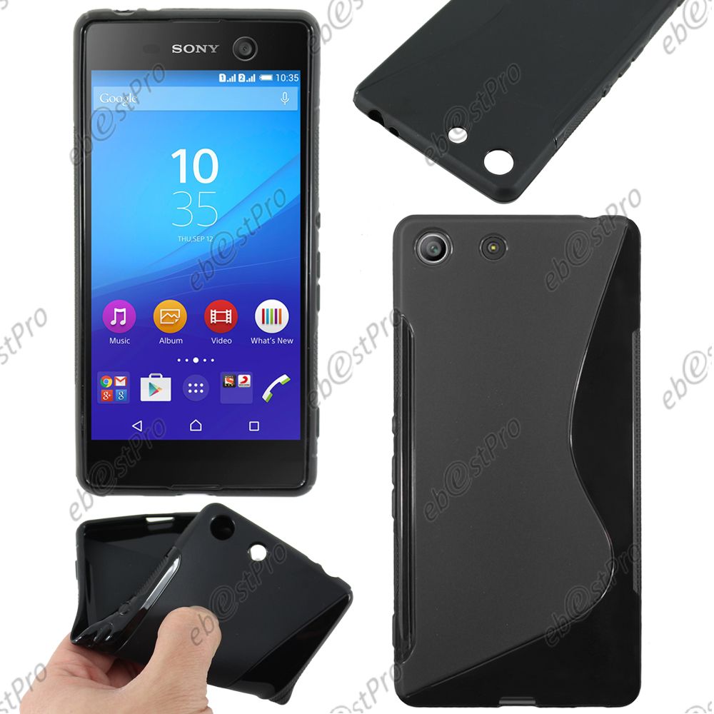Housse Etui Coque Silicone Motif S-line Gel Souple Sony Xperia M5, M5 Dual, Film - Photo 7 sur 12