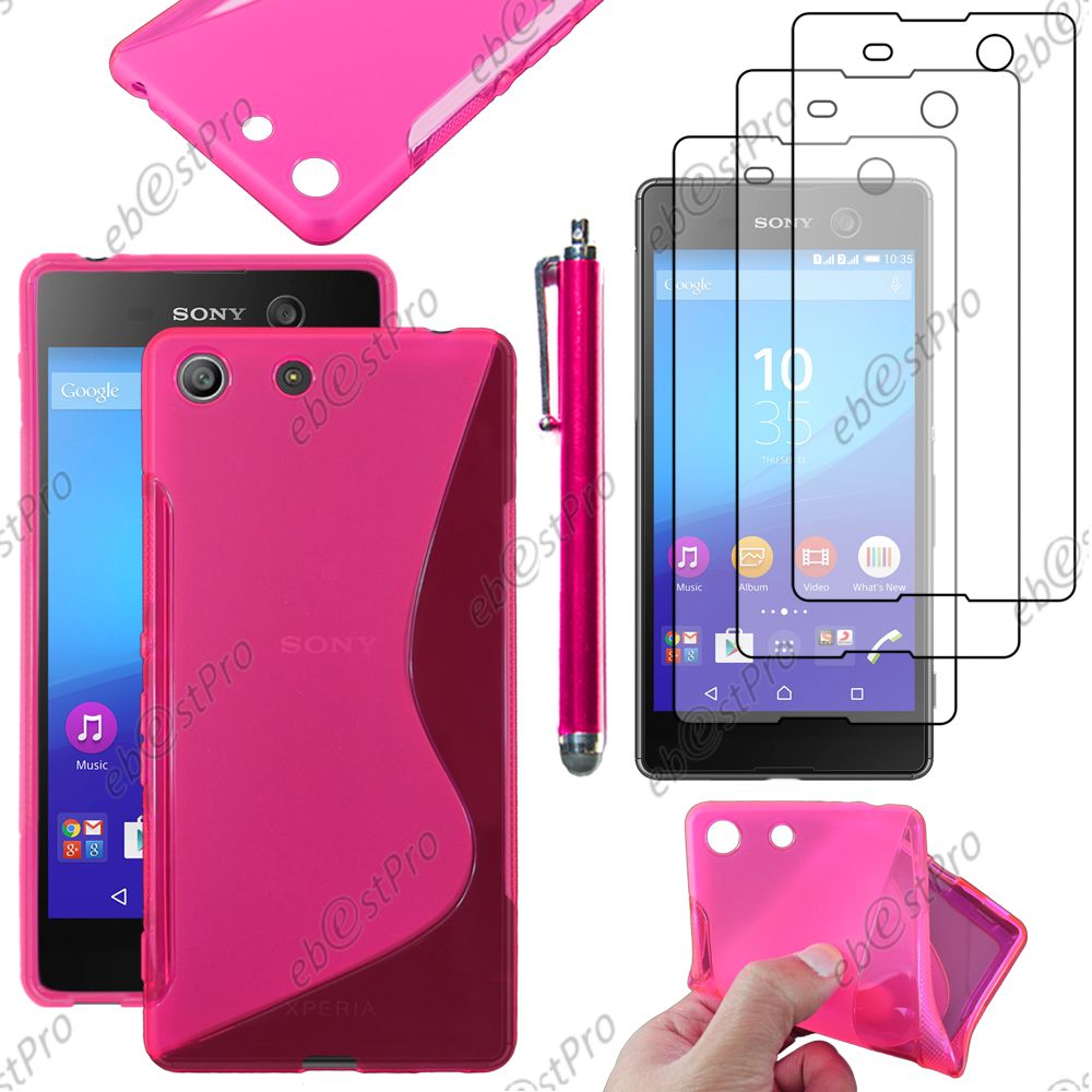 Housse Etui Coque Silicone Motif S-line Gel Souple Sony Xperia M5, M5 Dual, Film - Photo 12 sur 12