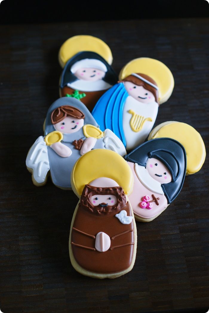 st francis of assisi and st cecilia cookie decorating tutorials...part of an all saints' day set from @bakeat350