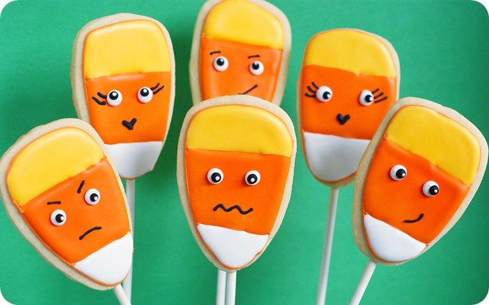 candy corn cookie pops ::: from @bakeat350 