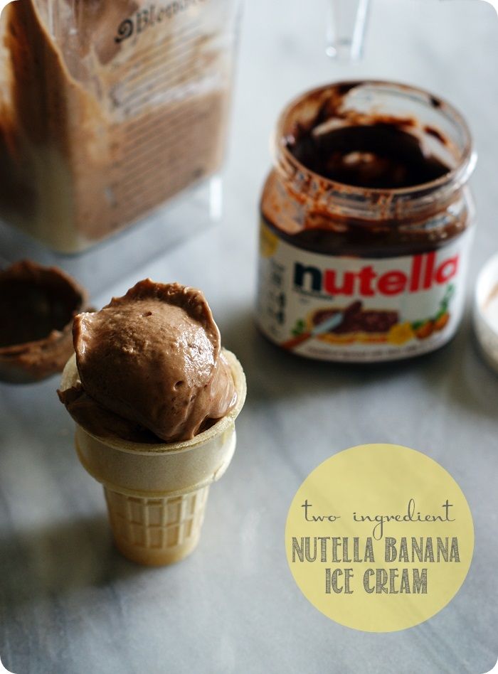 two-ingredient nutella banana ice cream ::: bake at 350 blog