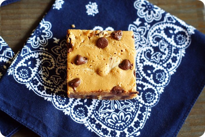 Peanut Butter Swirl Chocolate Chip Blondies ::: bake at 350 blog