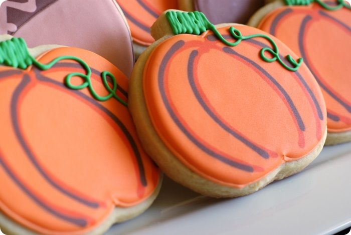 pumpkin and acorn cookies with decorating tutorial