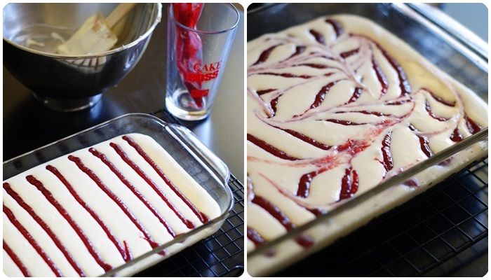 raspberry swirl cheesecake bars with oreo cookie crust | bake at 350