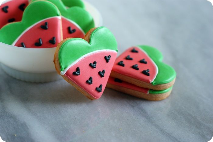 watermelon cut-out cookies  ::: bake at 350 blog