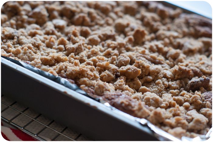 biscoff coffee cake with biscoff crumb topping