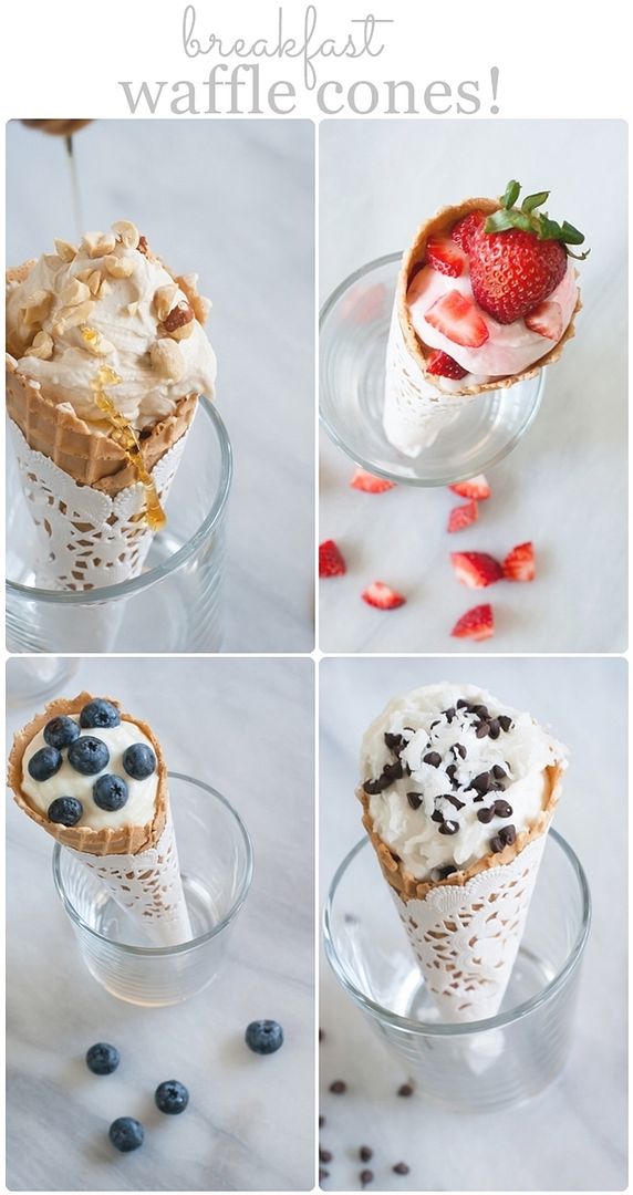 breakfast waffle cones!  YES, waffle cones for breakfast! 