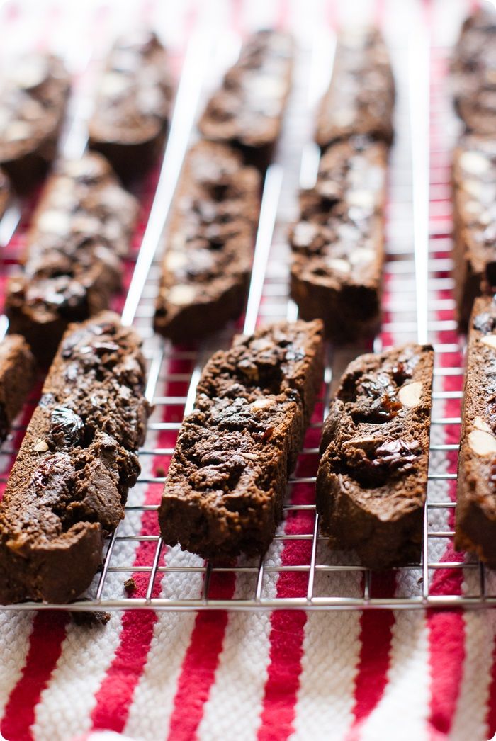 chocolate almond cherry biscotti recipe ♥