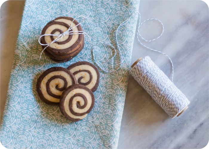 chocolate orange pinwheel cookies | bakeat350.blogspot.com