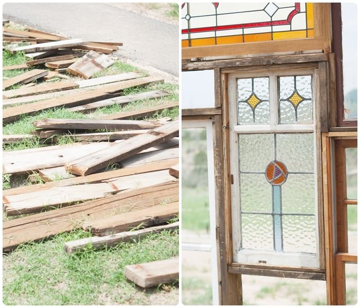 upcycled greenhouse made from reclaimed wood, vintage windows and doors