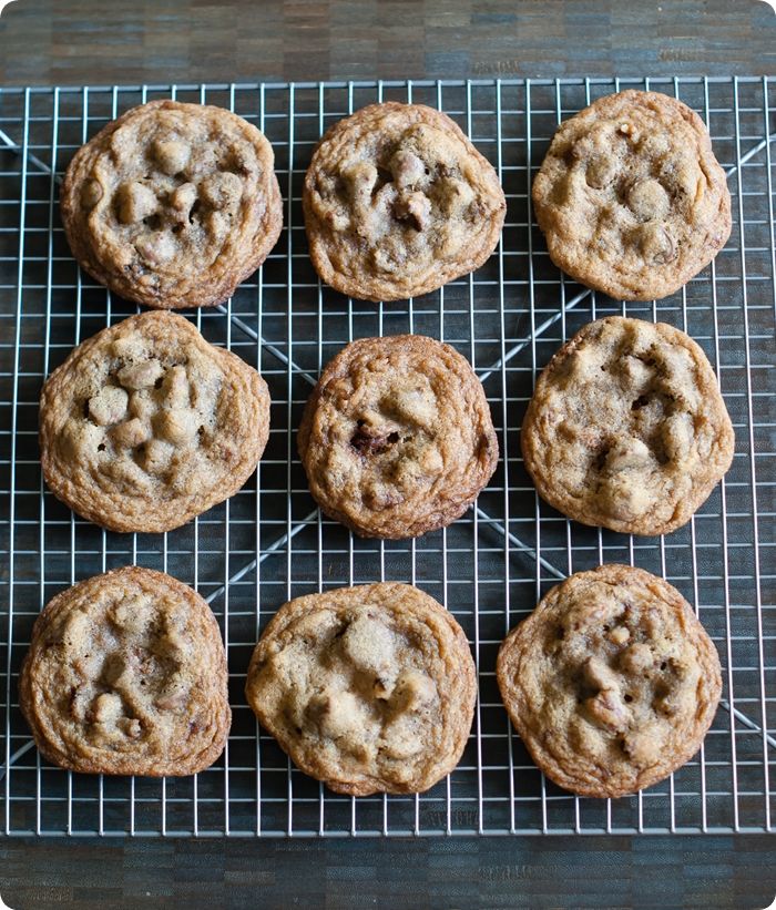 milk chocolate chip cookies with pig candy (candied bacon) and pecans!