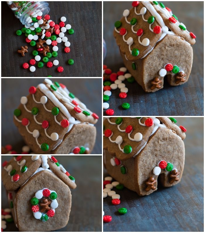 mini gingerbread houses (made with ONE cookie cutter)