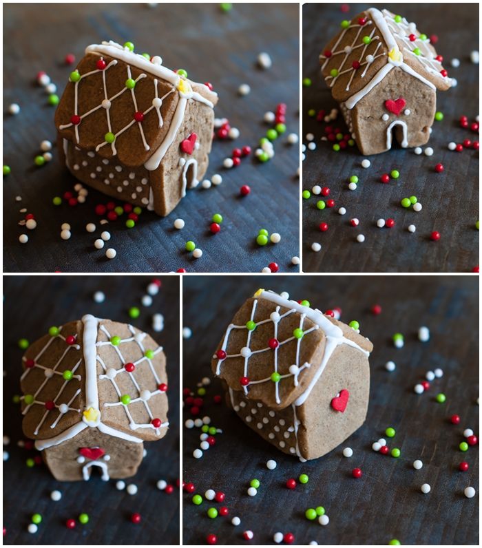 mini gingerbread houses (made with ONE cookie cutter)