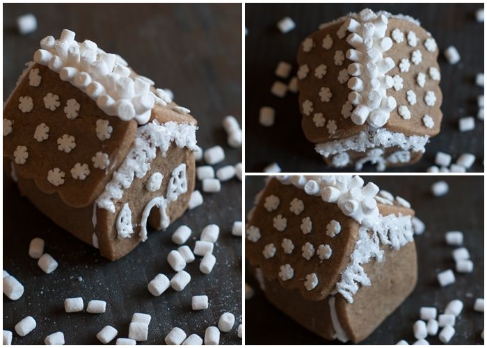 mini gingerbread houses (made with ONE cookie cutter)