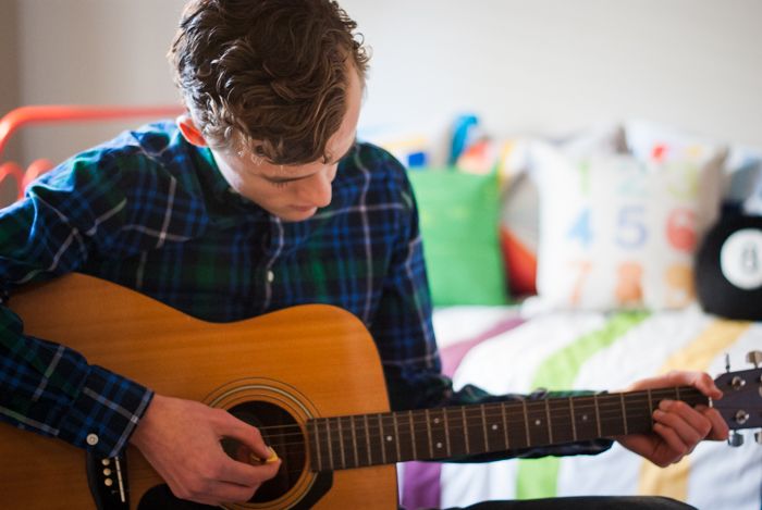 change a guest room to a simple music room for teens