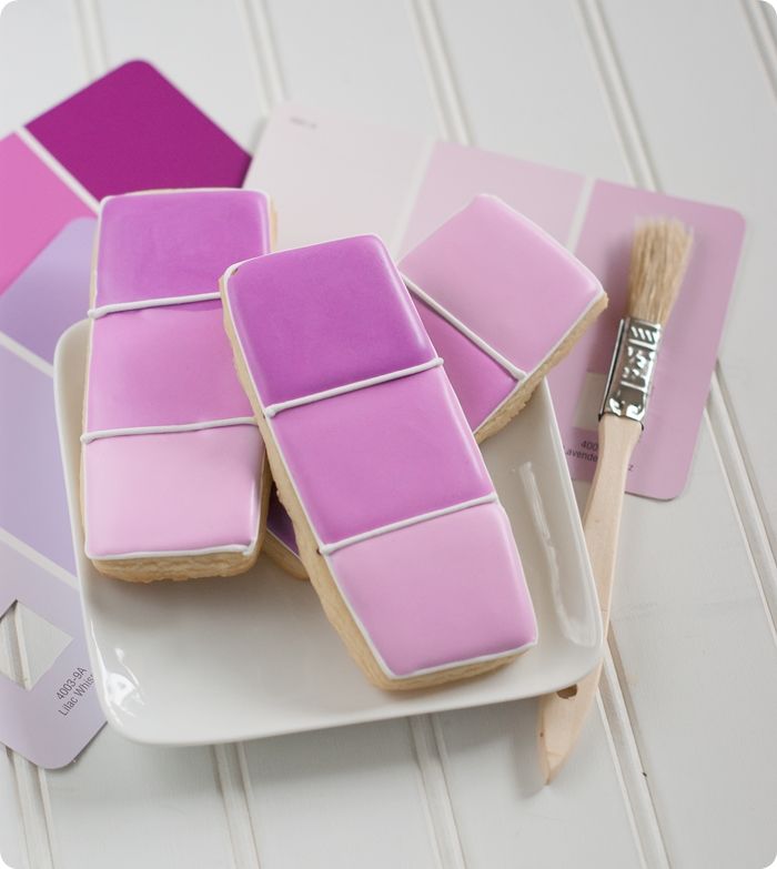 radiant orchid paint chip cookies ... pantone of the year 2014