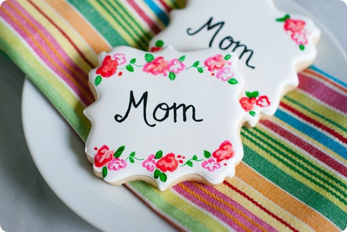 painted rose decorated cookies ... perfect for Mother's Day