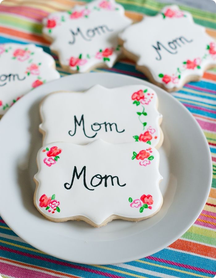 painted rose decorated cookies ... perfect for Mother's Day