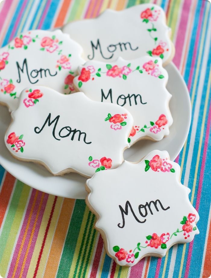 painted rose decorated cookies ... perfect for Mother's Day