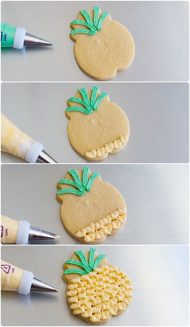 pineapple cookies, 3 ways ::: tutorial for making each from @bakeat350