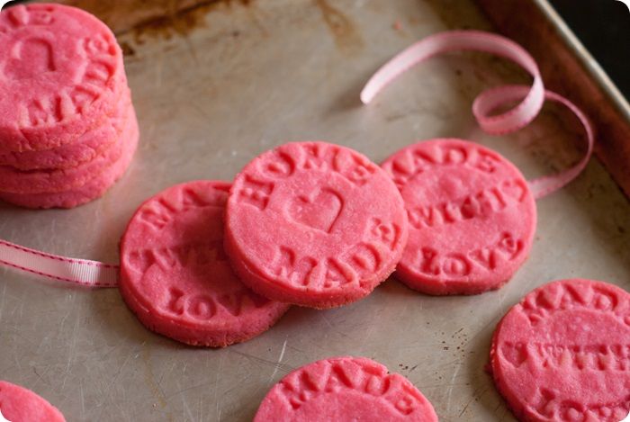 made with love ♥ pink almond shortbread cookies from @bakeat350