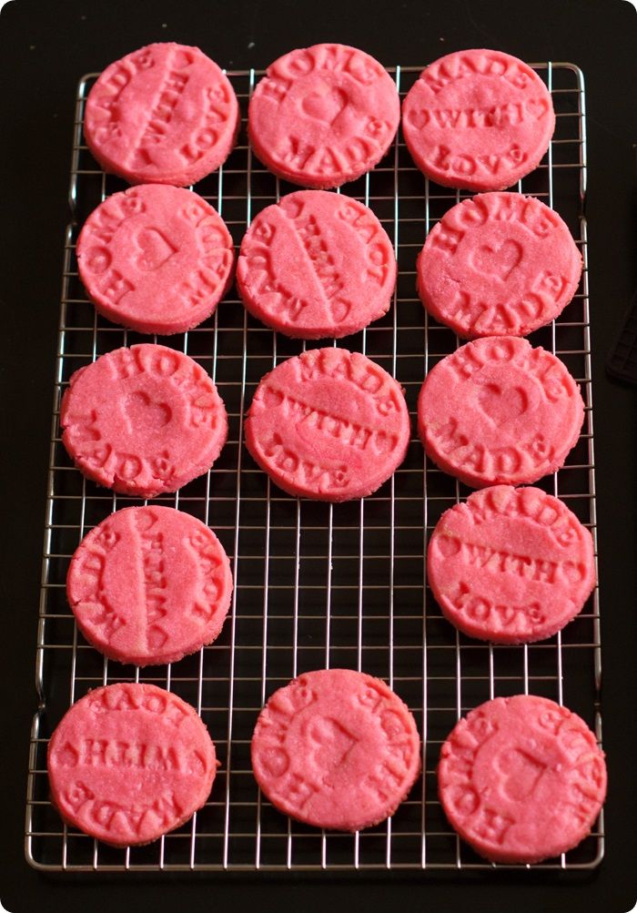 made with love ♥ pink almond shortbread cookies from @bakeat350
