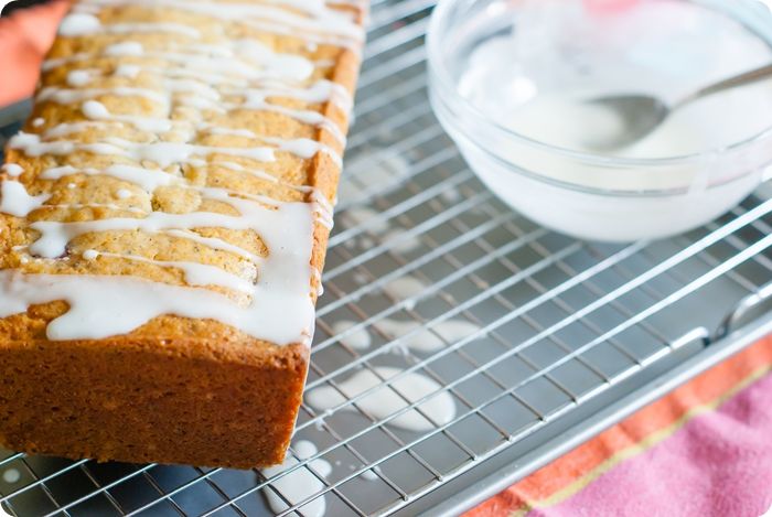 raspberry poppy seed bread with lemon glaze from @bakeat350 and @imperialsugar