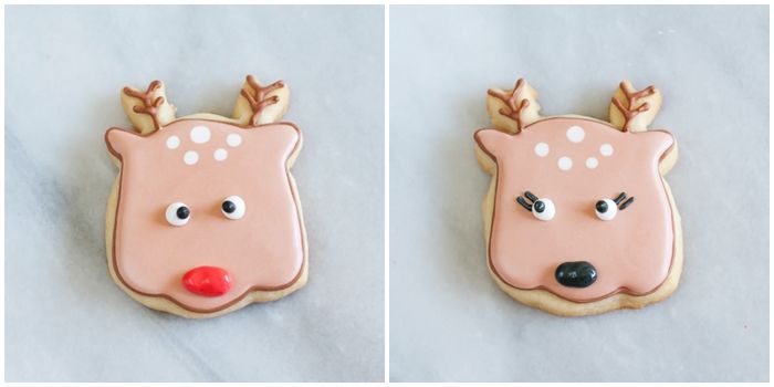 reindeer face decorated cookie tutorial