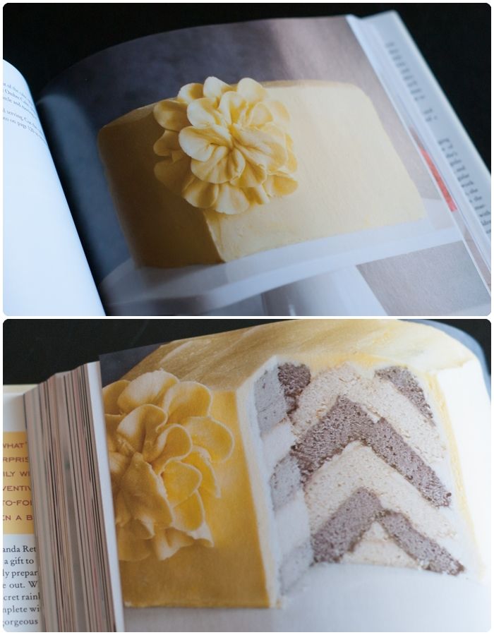 chevron cake from Surprise-Inside Cakes: book review & giveaway