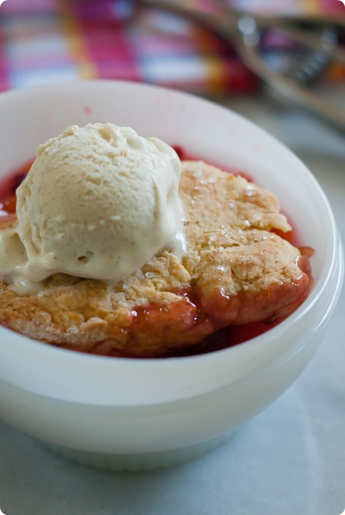 stone fruit and raspberry cobbler 