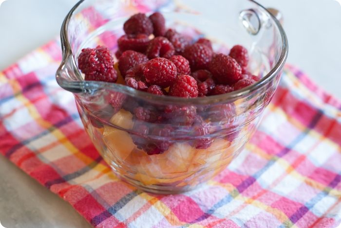 stone fruit and raspberry cobbler 