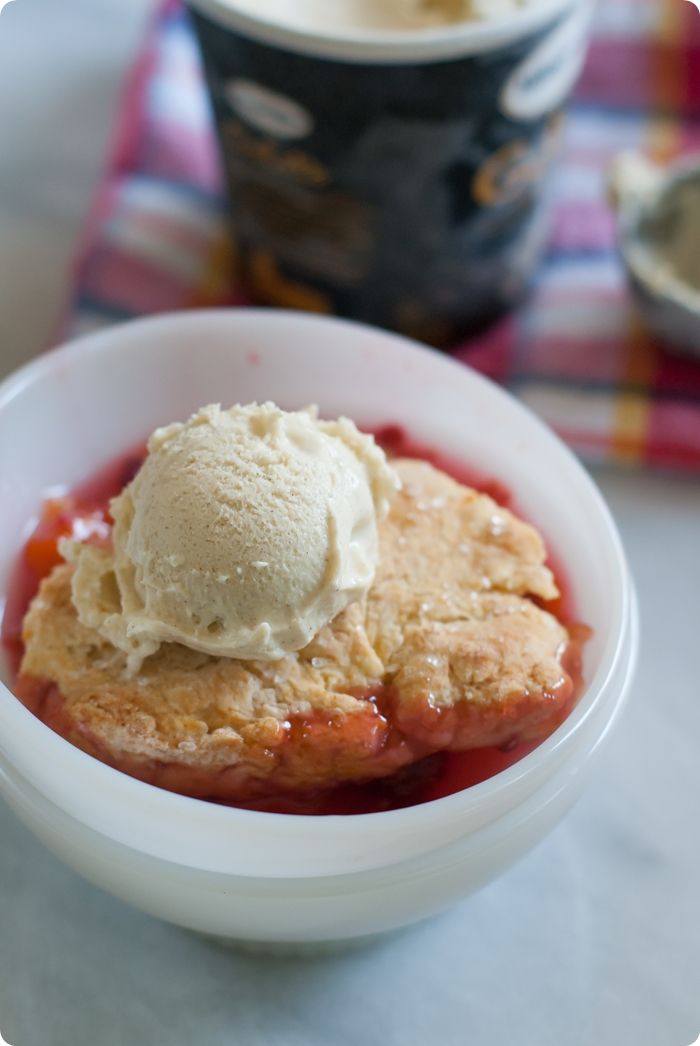 stone fruit and raspberry cobbler 