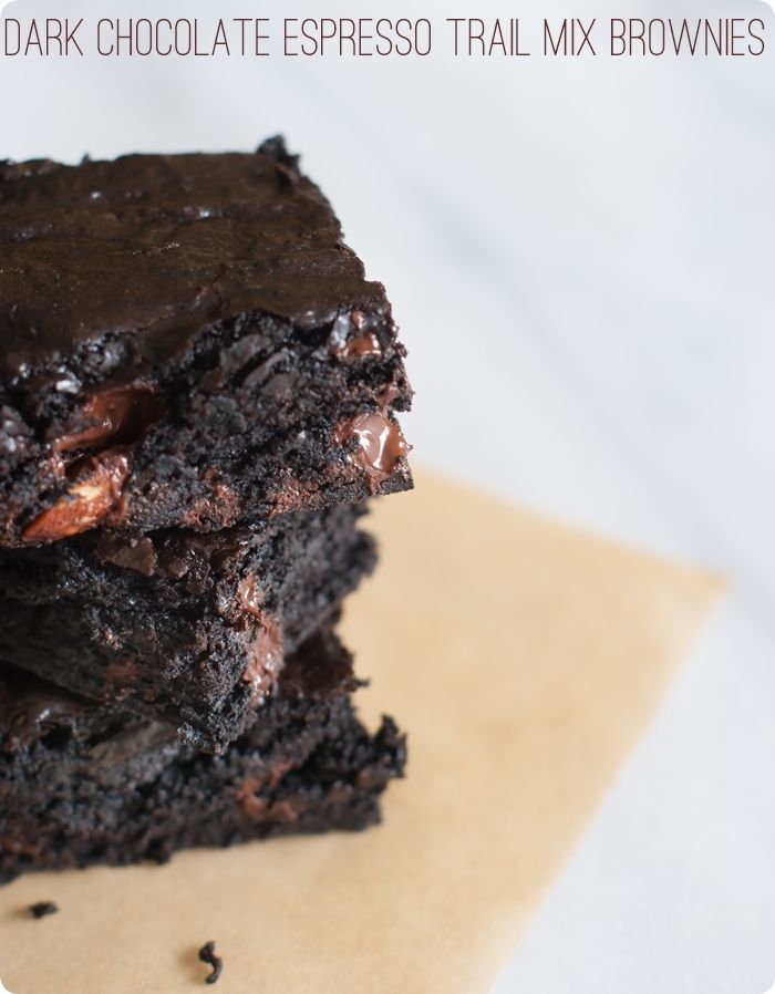 dark chocolate espresso trail mix brownies