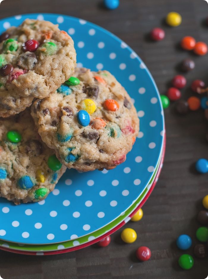 triple threat cookies ... chocolate chips, coconut, and mini chocolate candies: chewy, chunky, and delicious!