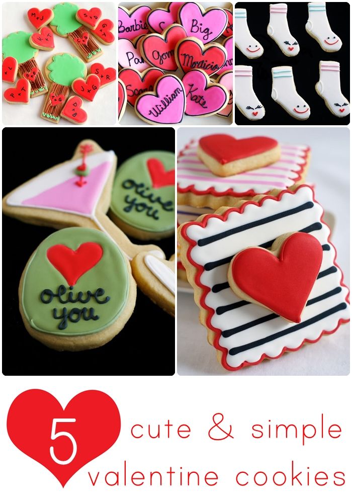 5 cute & simple decorated valentine cookie ideas ♥