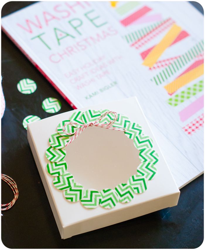 christmas wreath cookie box made with instructions from washi tape christmas by kami bigler 