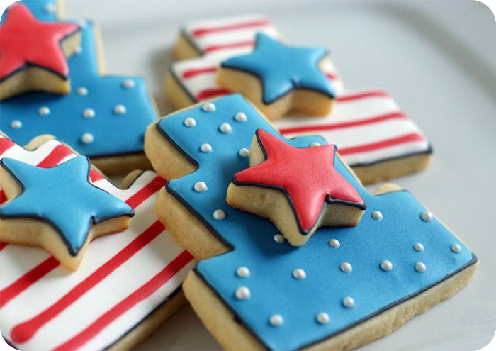 4th of july patriotic decorated cake cookies