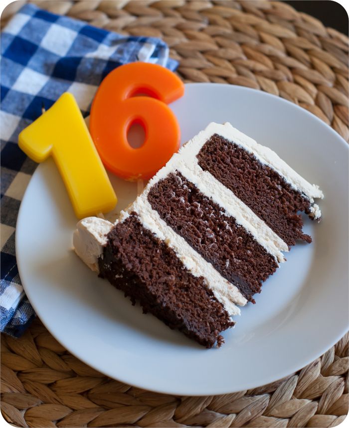 salted caramel buttercream frosting ... with devil's food cake