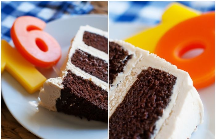 salted caramel buttercream frosting ... with devil's food cake