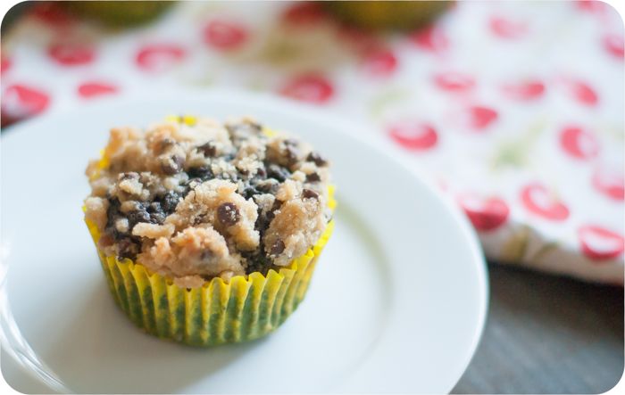 chocolate banana muffins with cookie dough streusel topping!!!