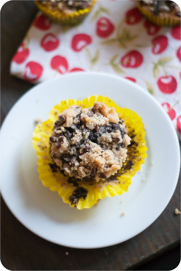 chocolate banana muffins with cookie dough streusel topping!!!