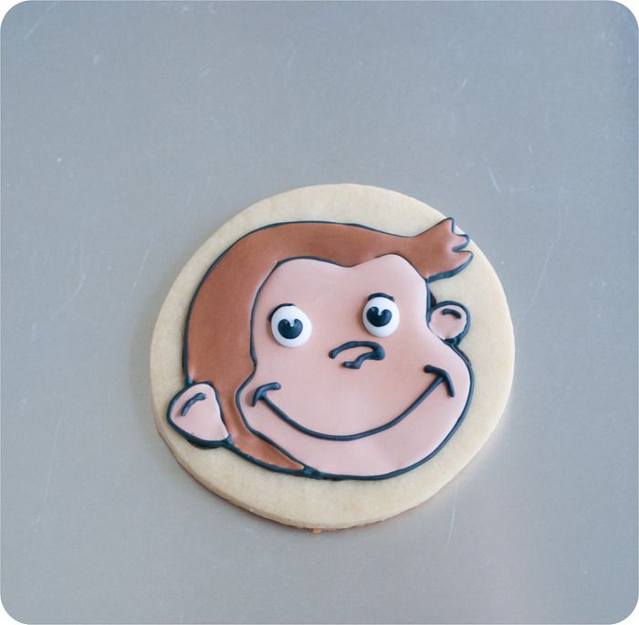 curious george decorated cookie tutorial