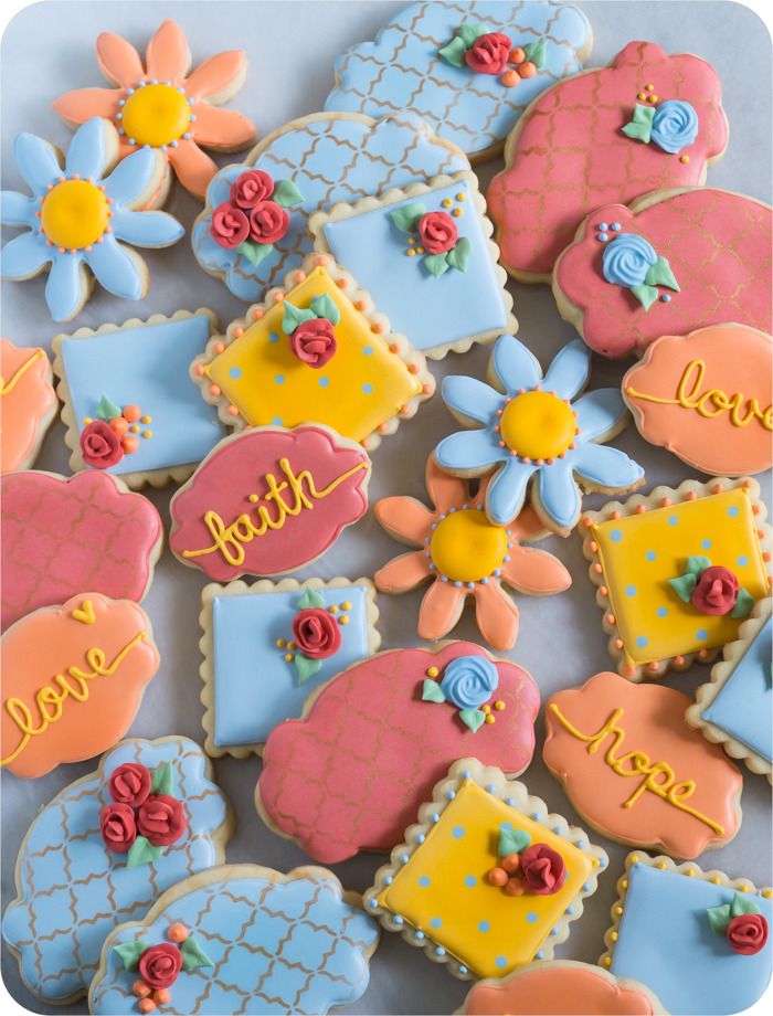 fall floral decorated cookies ... how to mix colors to achieve this color palette