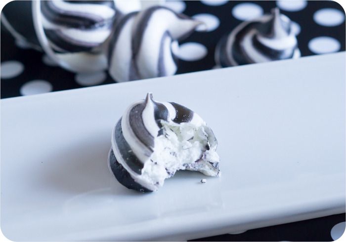 spooky swirled meringues