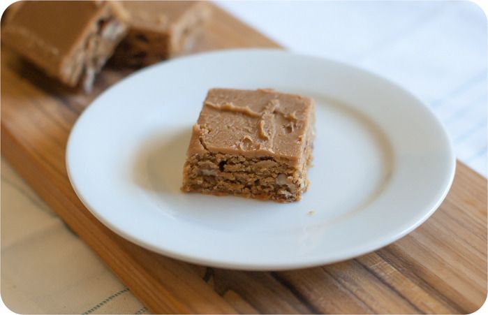 Iced Muscovado Caramel-Nut Blondies from the book Real Sweet ... treats made with natural sugars!
