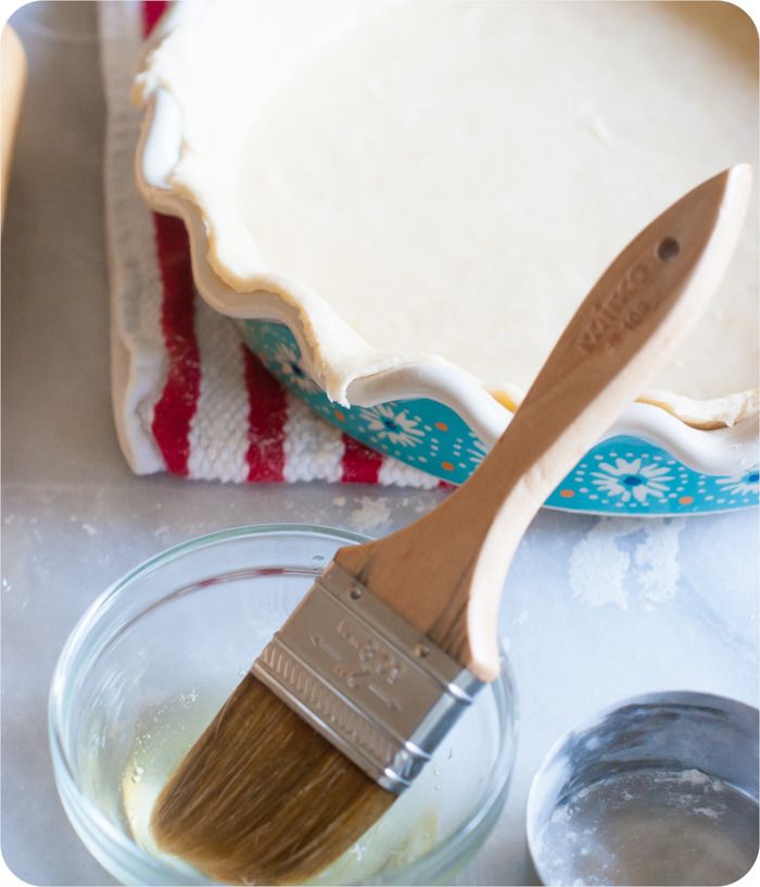 brush bottom pie crust with egg white to prevent soggy bottoms ;)