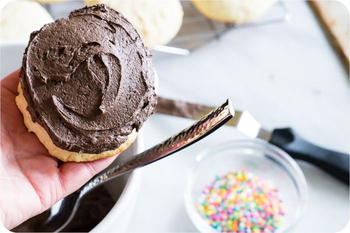 cake cookies with Nutella frosting