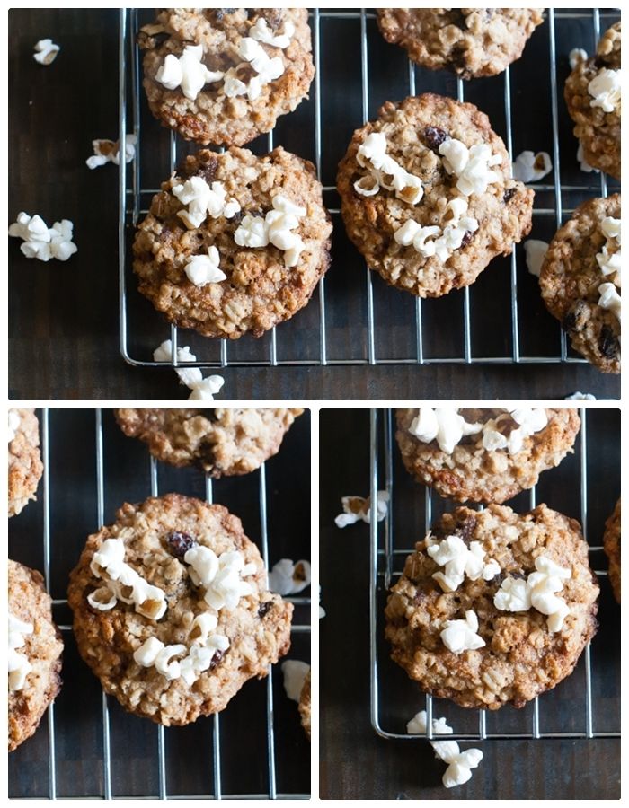 oatmeal raisin popcorn cookies | bakeat350.blogspot.com